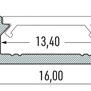 PROFIL ALUMINOWY BIAŁY TYP D 1m + KLOSZ MLECZNY (D BIAŁY-1M) - obrazek 2