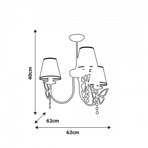 Żyrandol CHARLOTTE WHITE 3xE14 - obrazek 3