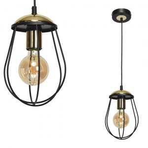 Lampa wisząca OLIMP BLACK / GOLD 1xE27 60W - obrazek 1