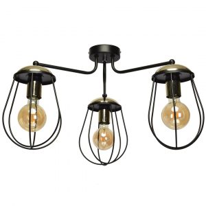 Lampa sufitowa OLIMP BLACK / GOLD 3xE27 60W - obrazek 2