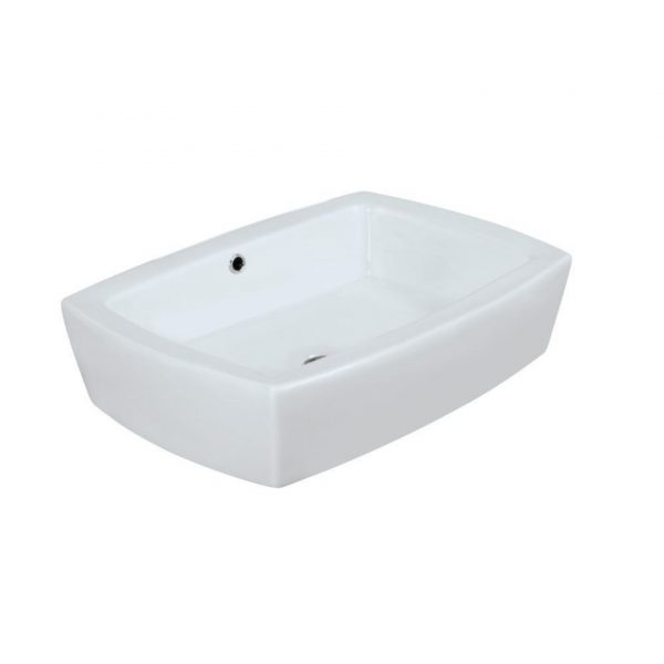 biała prostokątna umywalka nablatowa kubix e-kafelek